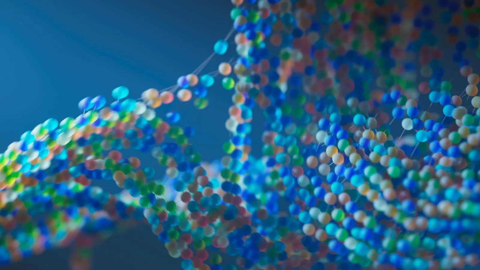Blue and teal connected nodes representing buyer signals flowing through a GTM engineering system