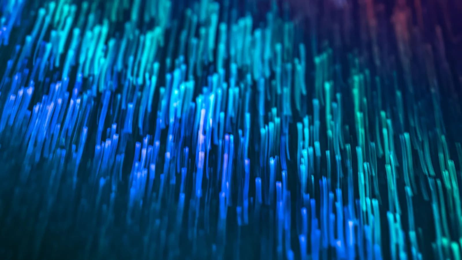 Blue and teal streams of light rising through a near-black background, evoking the hidden buyer activity that lives in the Dark Funnel